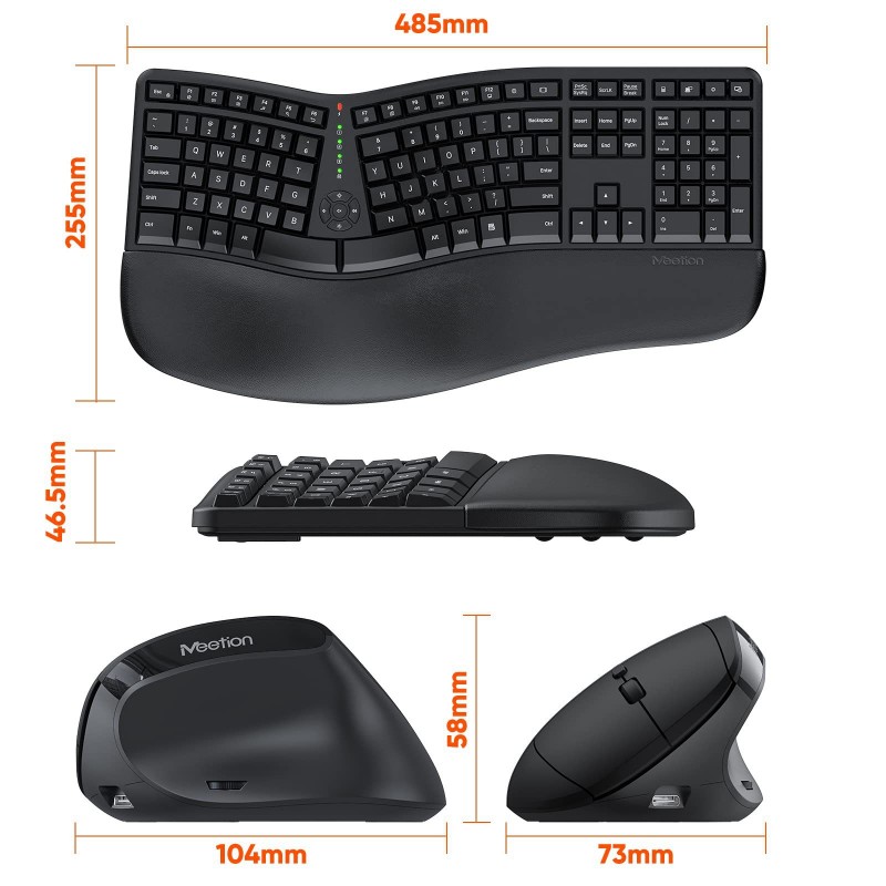 Set tastiera e mouse ergonomici